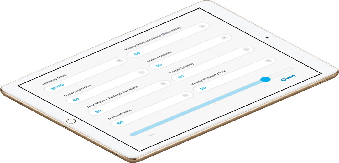 Highridge Credit Union mortgage calculator on an iPad